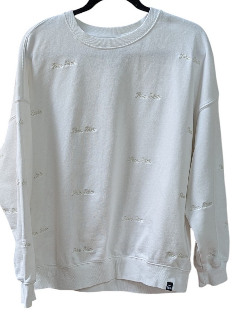 Penn State, Game Day Social White Crew Neck Sweatshirt Embroidered Script.  M/L